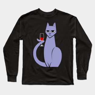 Cat Wine Long Sleeve T-Shirt